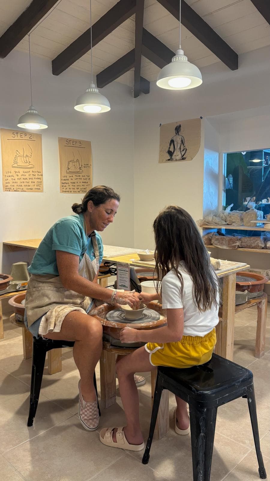 One-on-one pottery wheel lesson at Avenue Pottery