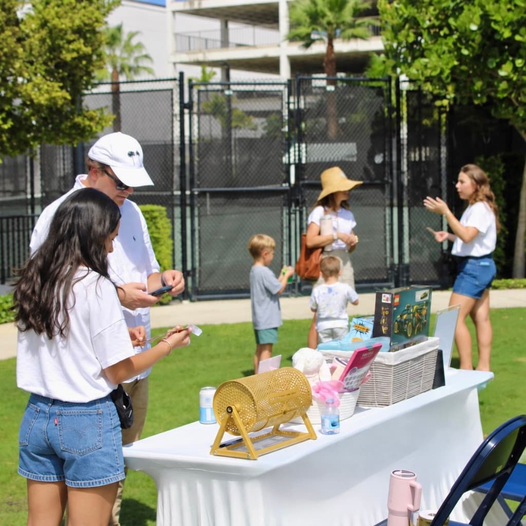 The raffle table at a Village event